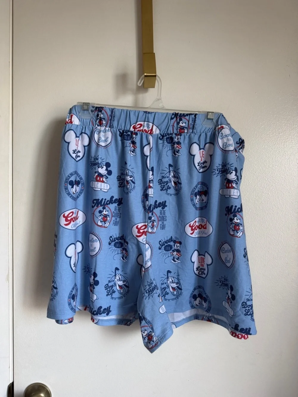 Disney White & Light Blue Mickey & Minnie "Happiness" Raglan Pajama Set - Picture 3 of 3